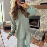 Hunter Green & Ivory Soft Motion Top