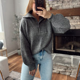 Charcoal Danae Henley Sweater