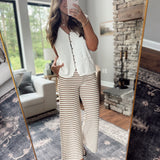 Brown Lazy Day Stripes Lounge Pants