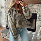 Warm Neutrals Patchwork Fleece Pullover