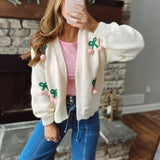 So Cherry Cream Long Sleeve Knit Cardi