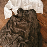 Olive Geometric Tiered Maxi Skirt