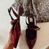 Burgundy Aree Pointed Toe Flat
