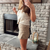 Risen Camel High Rise Button Down Skort