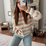 Ivory & Light Pink Snowfall Cardigan