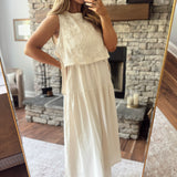 Ecru Juliette Vest and Midi Dress Set