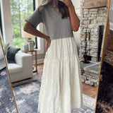 Stone Lace Reverie with Tee Overlay Maxi