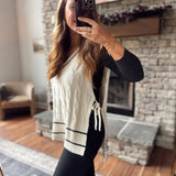 Cream Stripe Detail Sleeveless Sweater