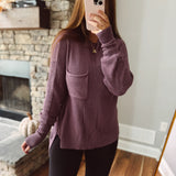 Deal Breaker Dusty Purple Mock Neck Knit Sweater