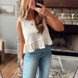 Cream Floral Brynlee Tank Top