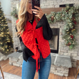 Red Twila Quilted Tie Vest