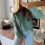 Hunter Green Maise Knit Top