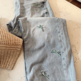 Risen Light HR Crop Barrel Ribbon Detail Jeans