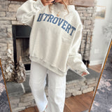 Ash Gray Introvert & Extrovert Mock Neck Sweatshirt