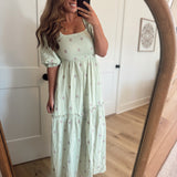 Mint Heaven Sent Floral Maxi Dress