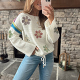 Daisy Delight Ivory Oversized Knit