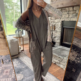 Charcoal Capri Loose Fit Jumpsuit