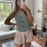 Forest Anastasia Button Up Sweater Vest