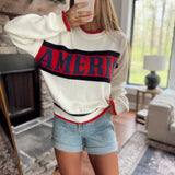 America Graphic Crew Neck Sweater