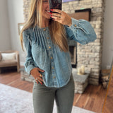 Sunwashed Blue Denim Blouse