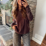 Heather Brown Eva Front Seam Sweater