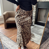 Hear Me Roar Leopard Midi Skirt