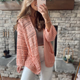 Peach Smoothie Crocket Knit Cardi
