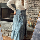 Risen Medium HR Ruffle Long Skirt