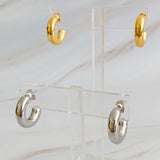Gold Smaller Polished Hoop Earrings