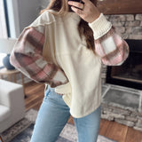 Ivory Malva Plaid Sweater