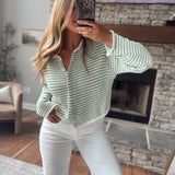 Matcha Striped & Unbothered Cardigan