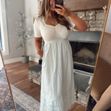 Ari Twofer Sweater Striped Midi Dress