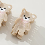 Petite Beige Teddy Bear Claw Clip