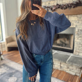 Dusty Indigo Naomi Soft Ribbed Sweatshirt