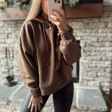 Hoodie Season Dark Brown Cotton Blend Oversized Hoodie