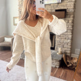 Oatmeal Myka Shawl Sweater