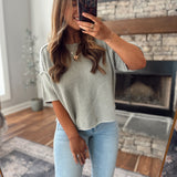 Light Olive Cedarvale Knit Top