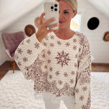 Cream & Chocolate Lace Trim Sweater