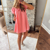 Blush & Pink Gingham Mini Dress
