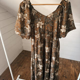 Coffee Bean Whimsey Midi Dress