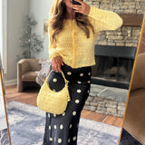 Black Dots & Dreams Maxi Skirt