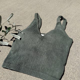 T. Green Padded Ribbed Brami