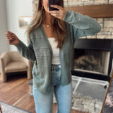 Dusty Jade Pointelle Cardigan