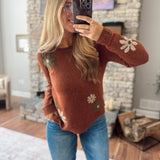 Rust Flower Market Sweater