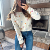 Cream Love Notes Sweater