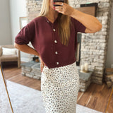 Burgundy Evania Cardigan