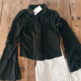 Spellbound Black Bell Sleeves Button Up Top