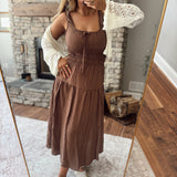 Dark Brown Pretty Girl Era Midi Dress