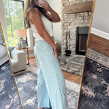 Denim Mineral Wash Striped Pants