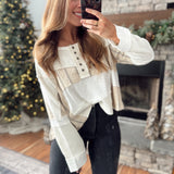 Cutie In Cream Knit Round Neck Thermal